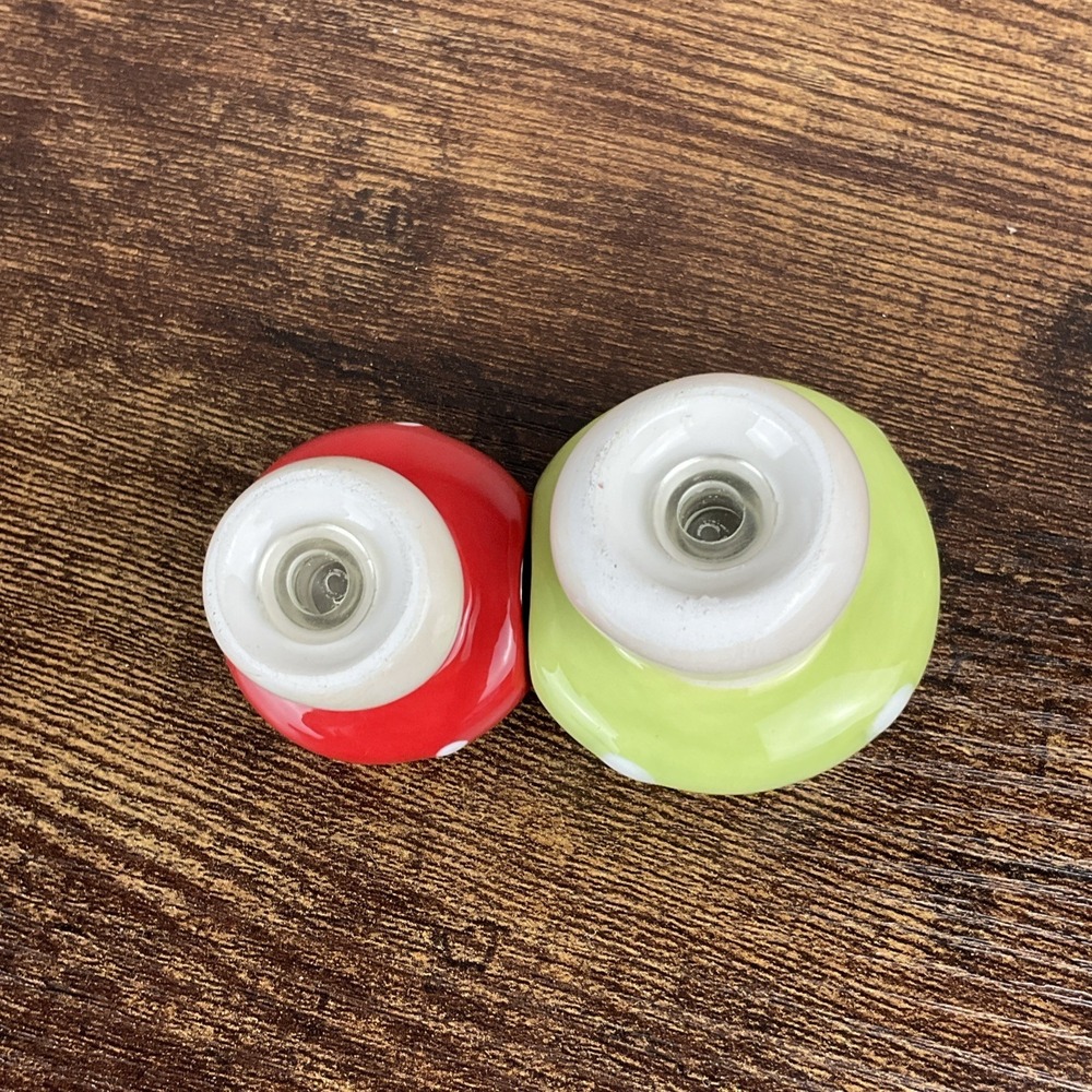 Mushroom Shakers Polka Dot‎ With Lady Bug Toadstool Salt & Pepper Set Vintage - Picture 4 of 7